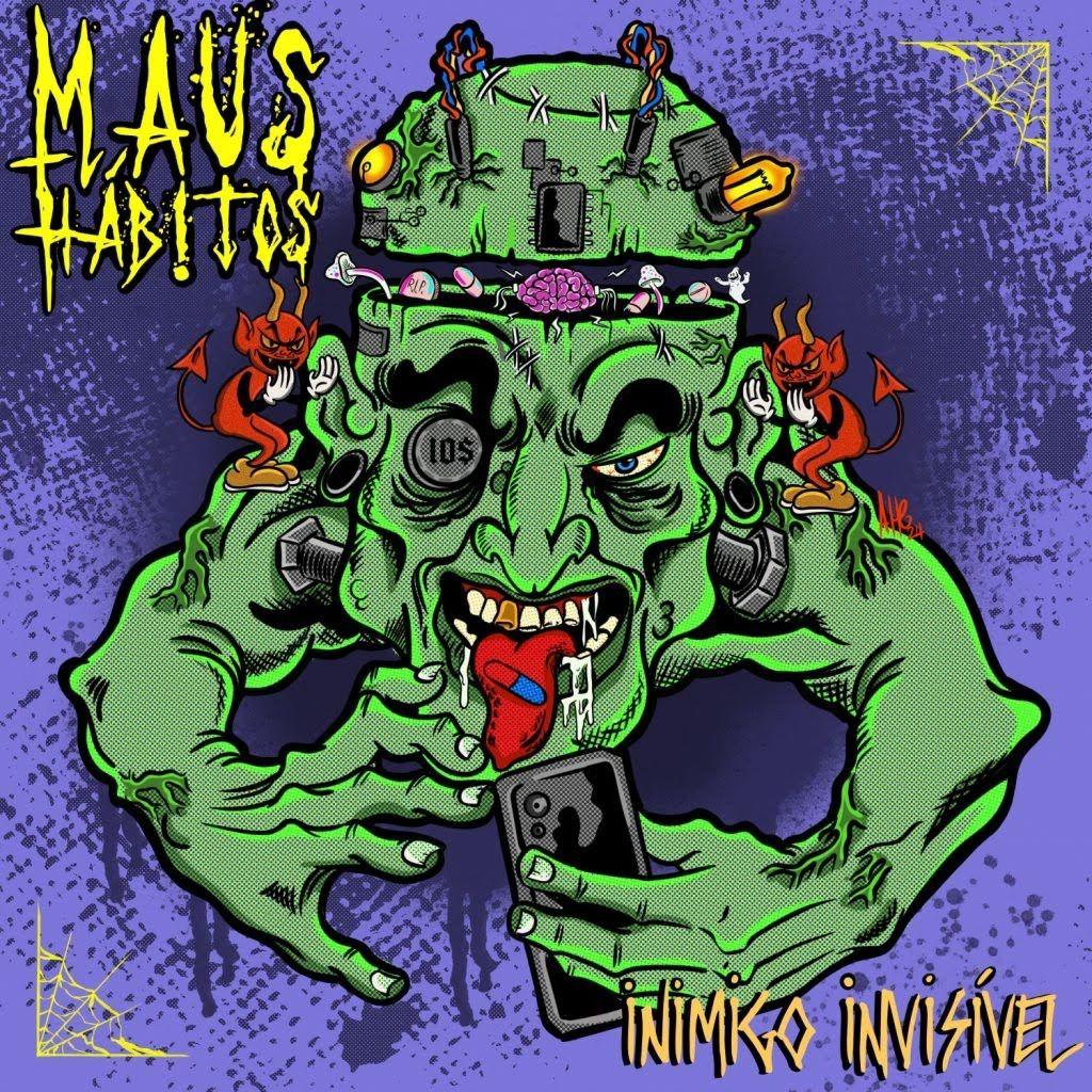 Portada de Sencillo/EP "Inimigo Invisível", de Maus Hábitos