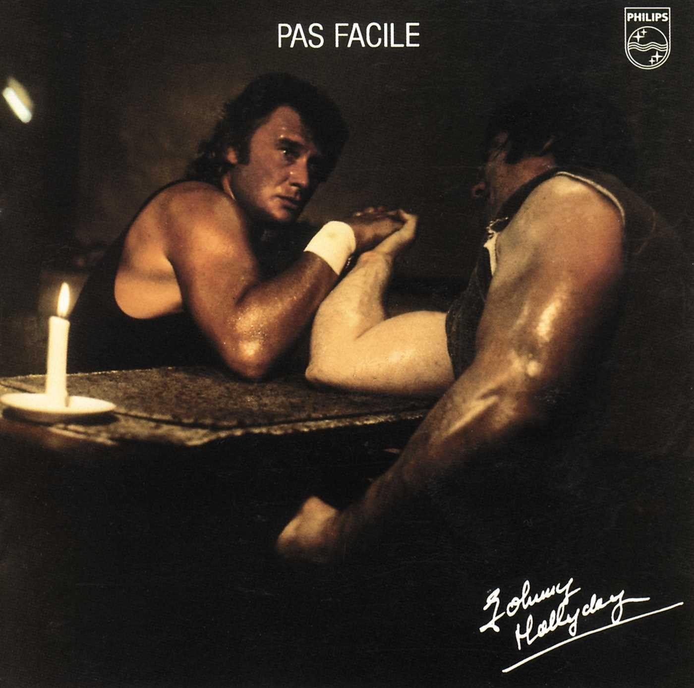 Portada del álbum "Pas Facile", de Johnny Hallyday