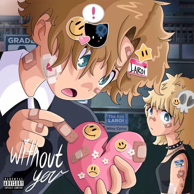 Portada del álbum "Without You (remix) (feat. The Kid LAROI)", de Miley Cyrus
