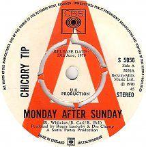 Portada de Sencillo/EP "Monday After Sunday ", de Chicory Tip
