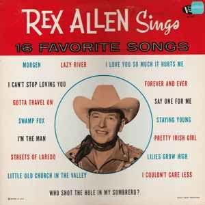 Portada de Álbum "Sings 16 Favorite Songs", de Rex Allen