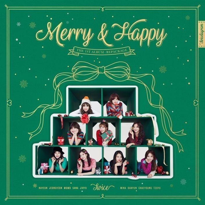 Portada del álbum "Merry & Happy", de TWICE