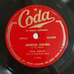 Portada de Sencillo/EP "Amorosa Guajira / Recuerdame", de Olga Guillot