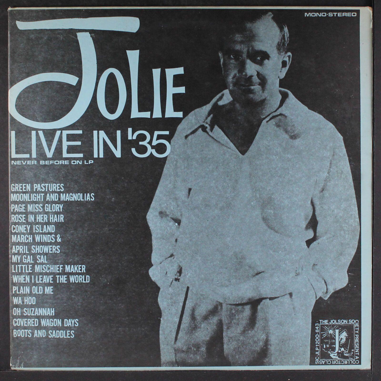 Portada de Álbum "Jolie Live In '35", de Al Jolson