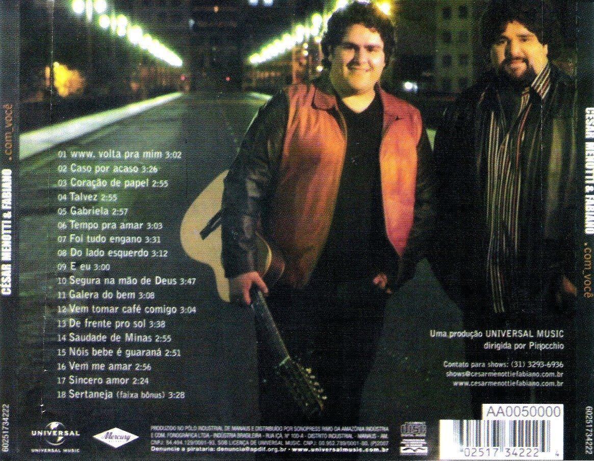 Portada de Álbum ".Com Você", de César Menotti & Fabiano