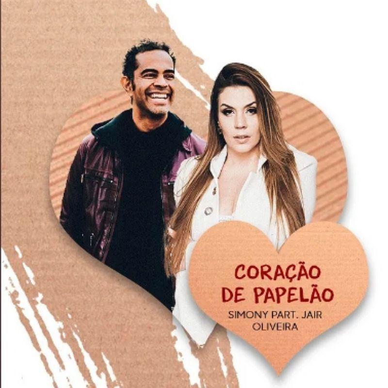 Portada de Sencillo/EP "Coração de Papelão -Ao Vivo (part. Jair Oliveira)", de Simony