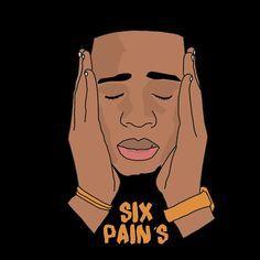 Capa do Single/EP "Six Pains", de Tedy Gaijin