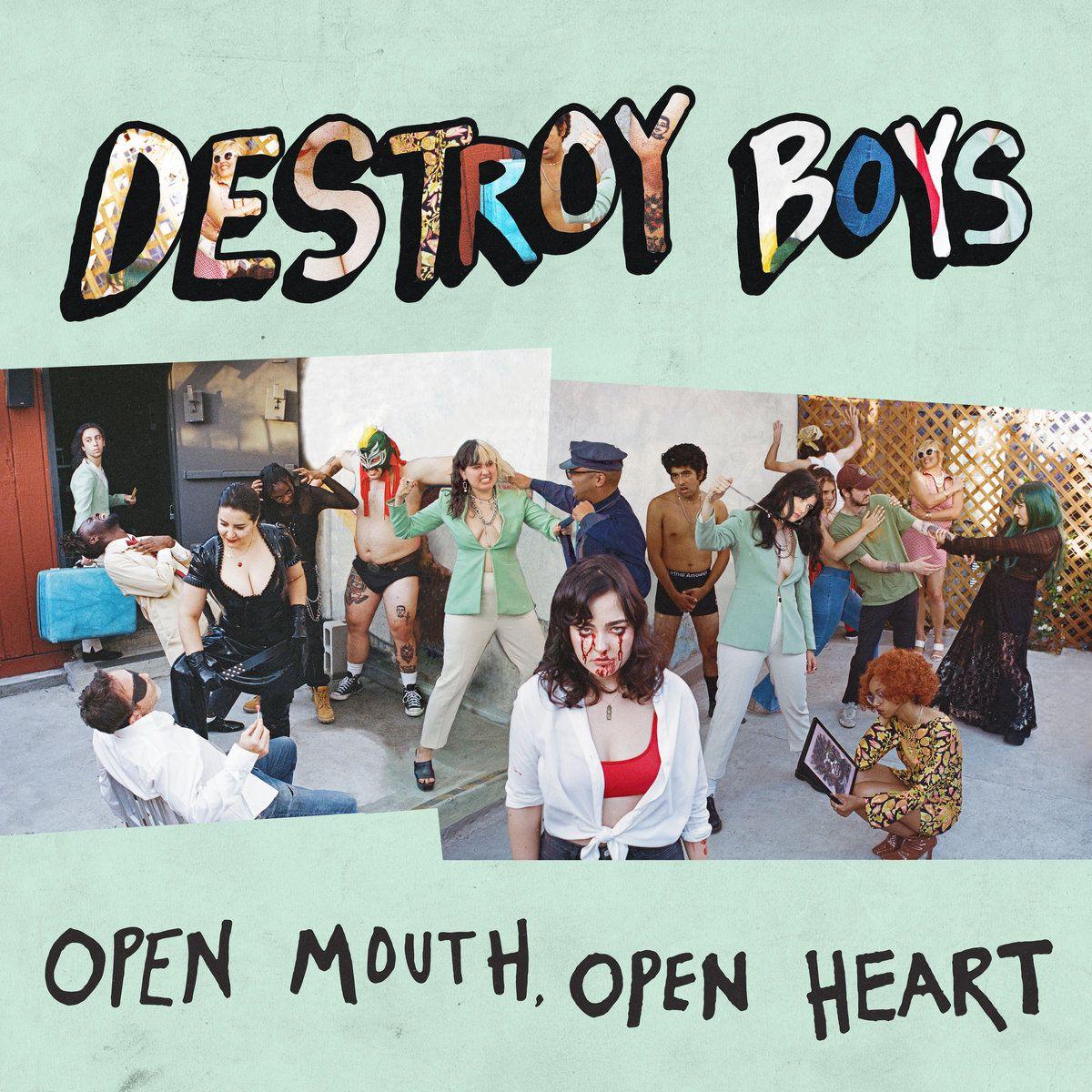 Portada del álbum "Open Mouth, Open Heart", de Destroy Boys