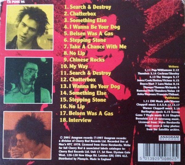 Portada de Álbum "Sid Dead Live", de Sid Vicious