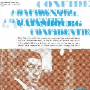 Portada de Álbum "Confidentiel", de Serge Gainsbourg