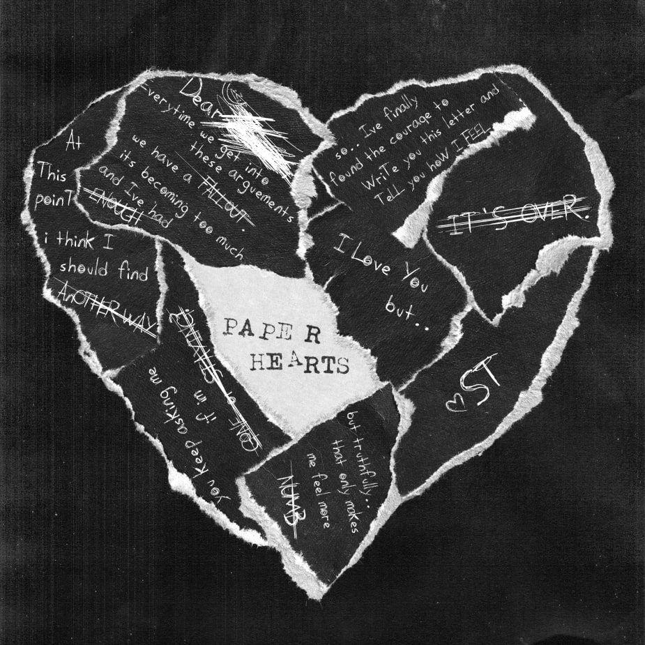 Single/EP cover of "Paper Hearts" by Sleep Theory