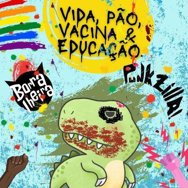 Capa do álbum "Vida, Pão, Vacina e Educação", de Punkzilla!