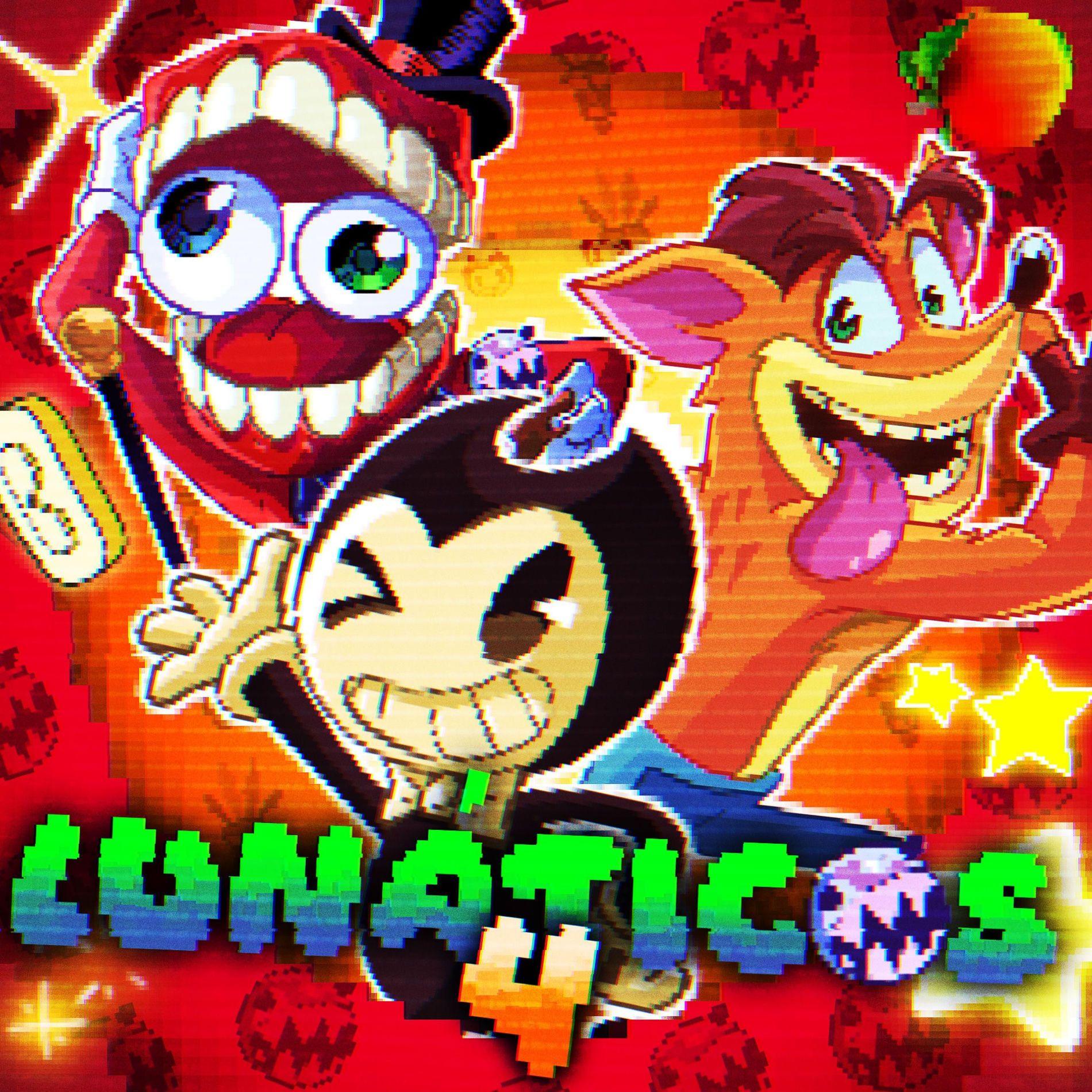 Capa do álbum "Lunáticos 4 (Bendy, Caine e Crash)", de Papyrus da Batata