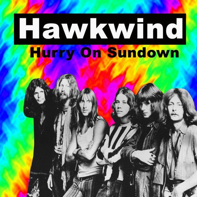 Capa do álbum "Hurry On Sundown ", de Hawkwind