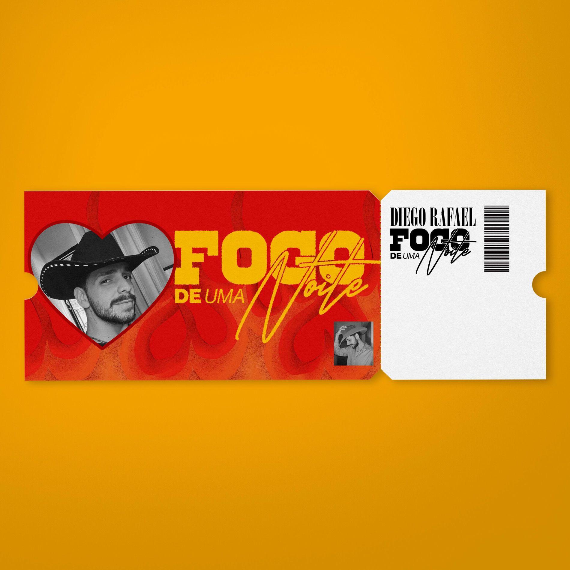 Portada de Sencillo/EP "FOGO DE UMA NOITE", de Diego Rafael