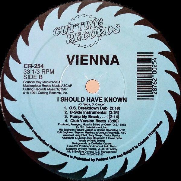 Portada de Sencillo/EP "I Should Have Known", de Vienna (Freestyle)