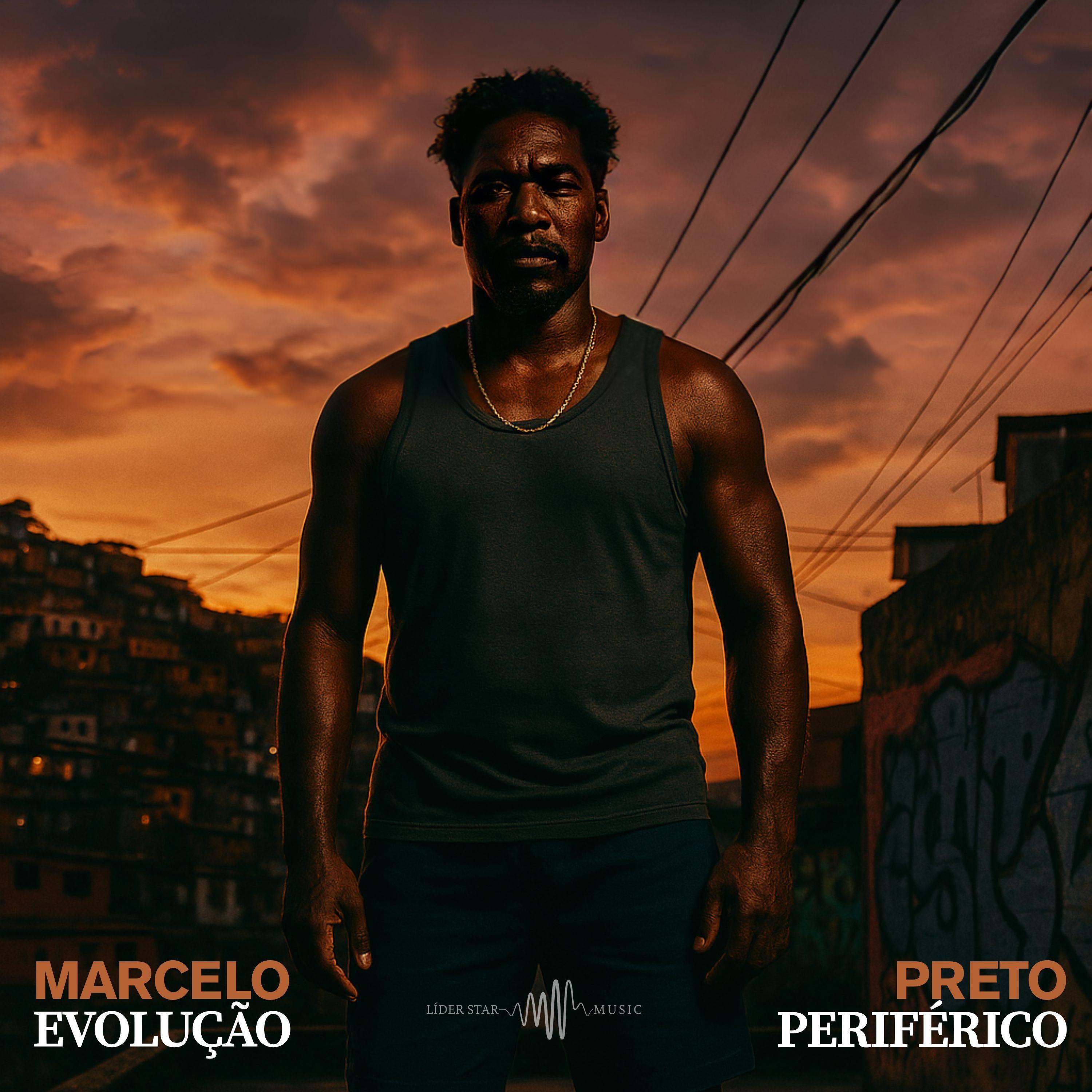 Portada de Sencillo/EP "Preto Periférico", de Marcelo Evolução