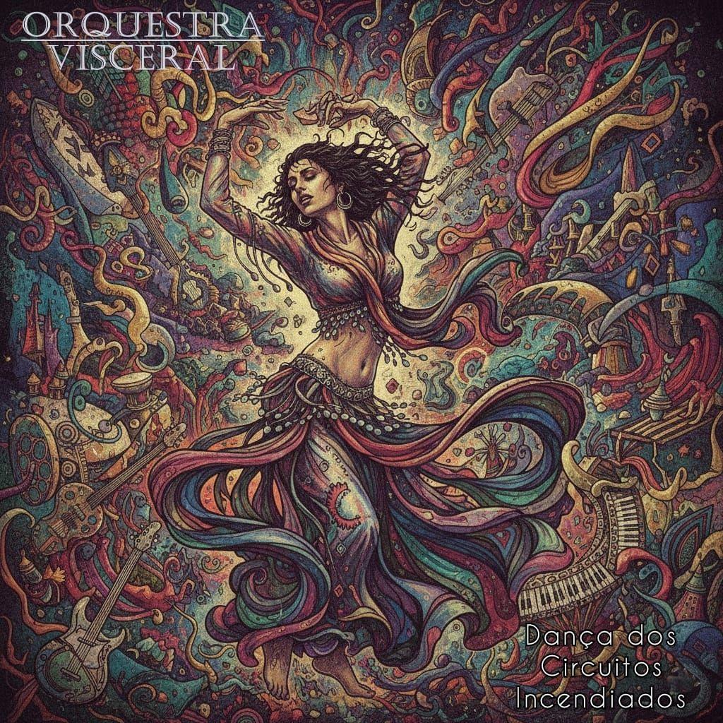 Portada de Álbum "Dança Dos Circuitos Incendiados", de Orquestra Visceral