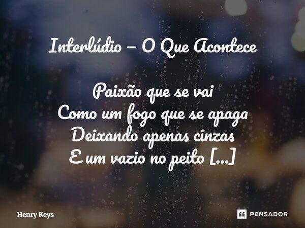 Portada de Sencillo/EP "Interlúdio", de Henry Keys