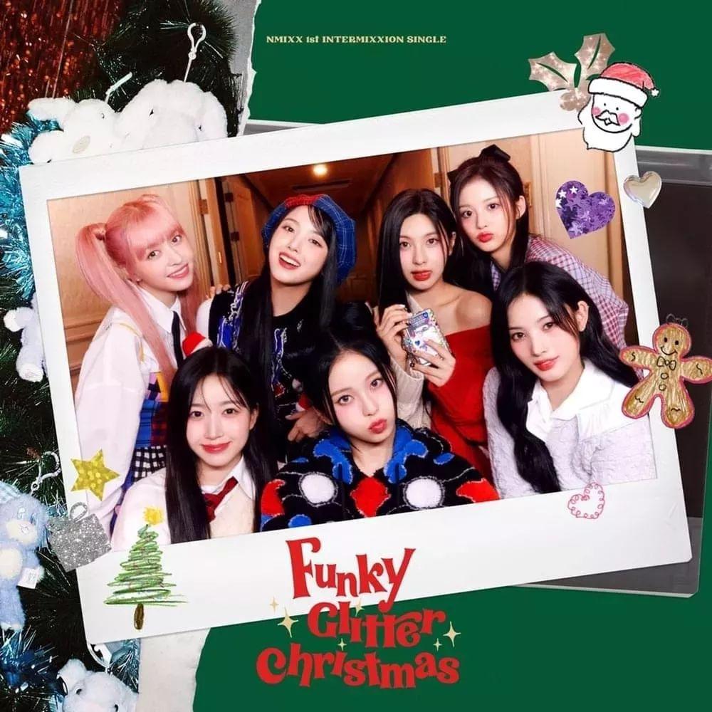 Portada de Sencillo/EP "1st Intermixxion Single <Funky Glitter Christmas>", de NMIXX