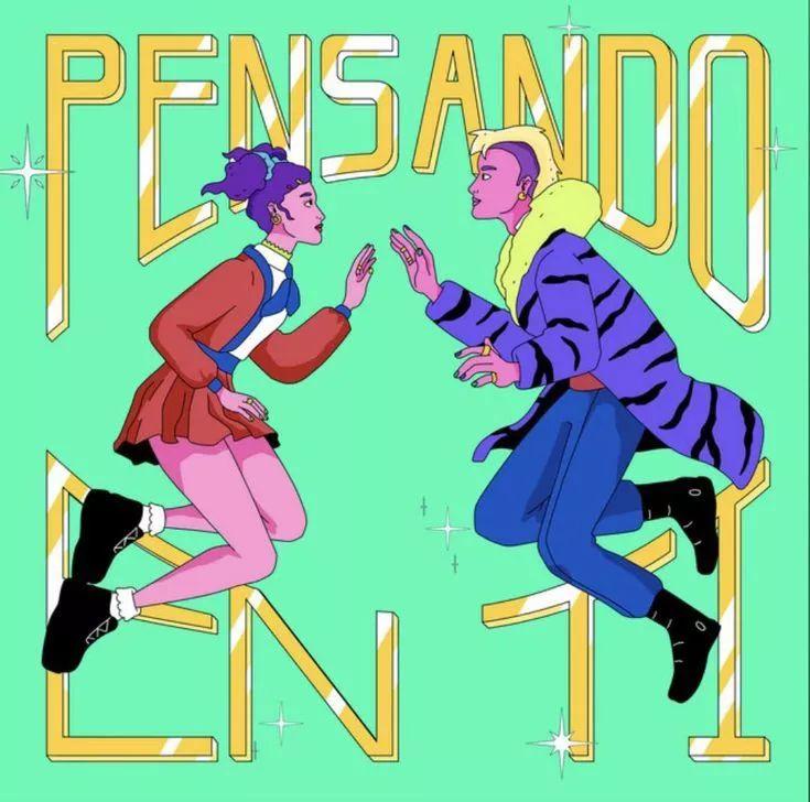 Capa do Single/EP "Pensando En Ti ", de Rebelde La Serie (Netflix)