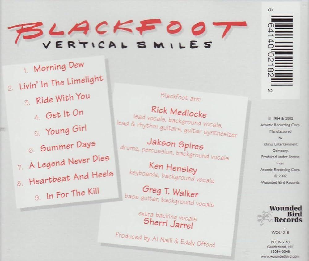 Capa do Álbum "Vertical Smiles", de Blackfoot