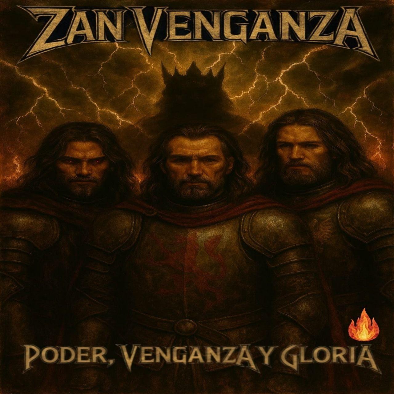 Portada de Álbum "Poder, Venganza y Gloria ", de Zan Venganza
