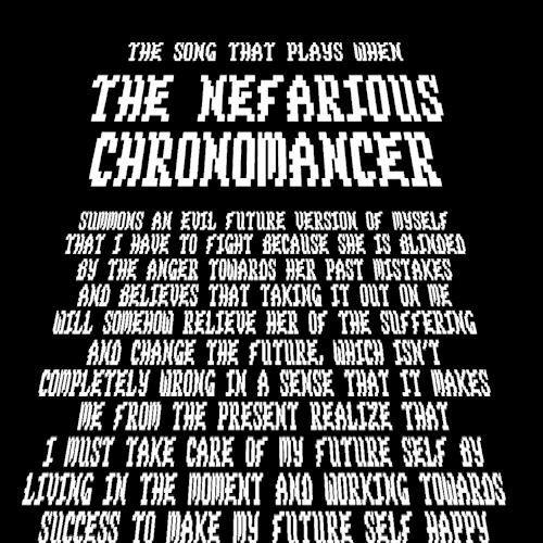 Capa do Single/EP "THE SONG THAT PLAYS WHEN THE NEFARIOUS CHRONOMANCER SUMMONS AN EVIL FUTURE VERSION OF MYSELF", de atsuover
