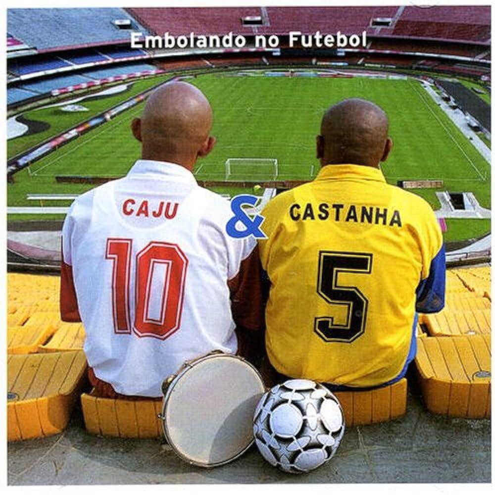 Capa do Álbum "Embolando No Futebol", de Caju & Castanha