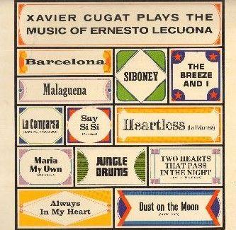 Capa do Álbum "Plays The Music Of Ernesto Lecuona", de Xavier Cugat