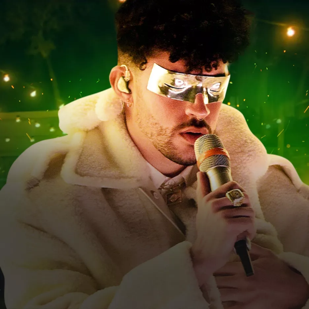 Na imagem o cantor Bad Bunny.