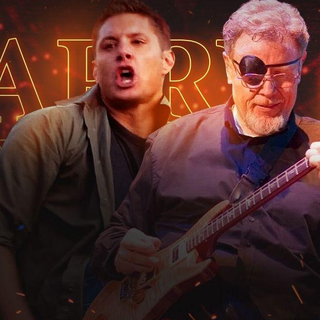 Na imagem aparecem o guitarrista Richard Williams e o personagem da série 'Supernatural', Dean Winchester.