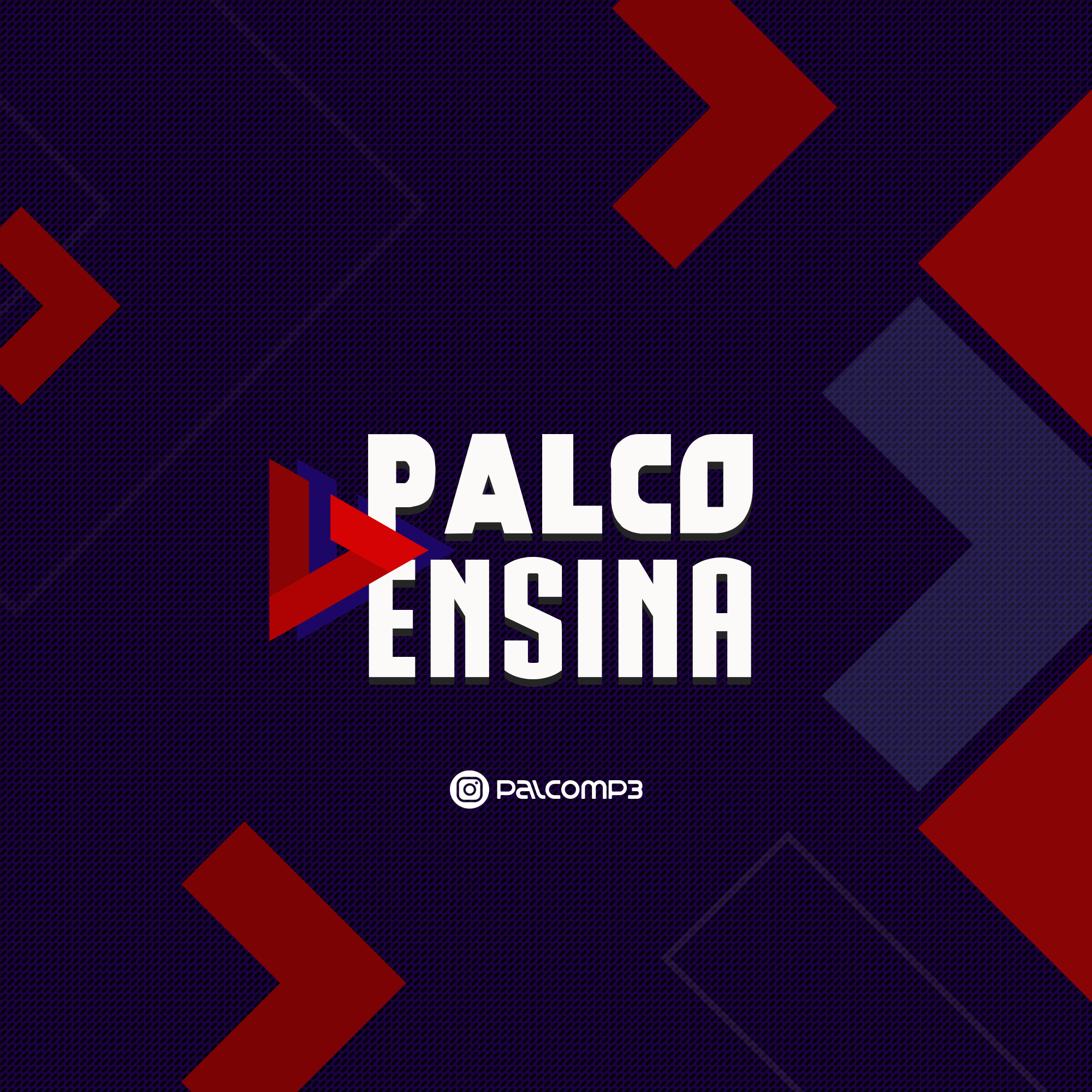 Palco Ensina logo e Instagram @palcomp3