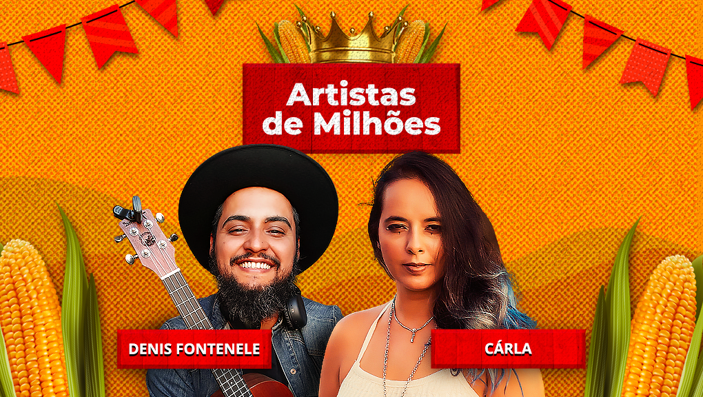 Denis Fontenele e Cárla, vencedores da gingana do São João do Palco MP3 