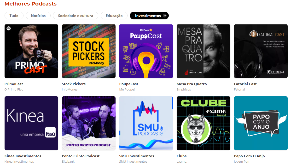 O Palco mP3
 é uma plataforma que hospeda os melhores podcasts sobre invrstimentos