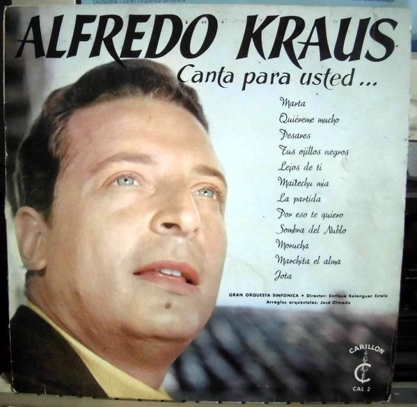 Canta Para Usted... Álbum de Alfredo Kraus LETRAS.MUS.BR