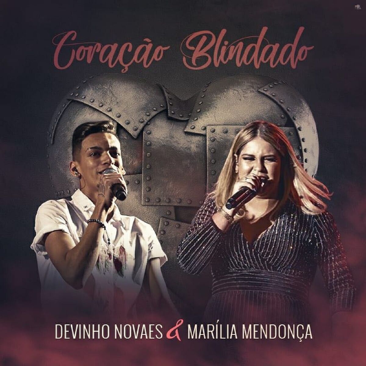 Capa do álbum "Coração Blindado (part. Marília Mendonça)", de Devinho Novaes