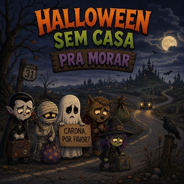 Capa do álbum "Halloween Sem Casa pra Morar", de Pequenos Sons