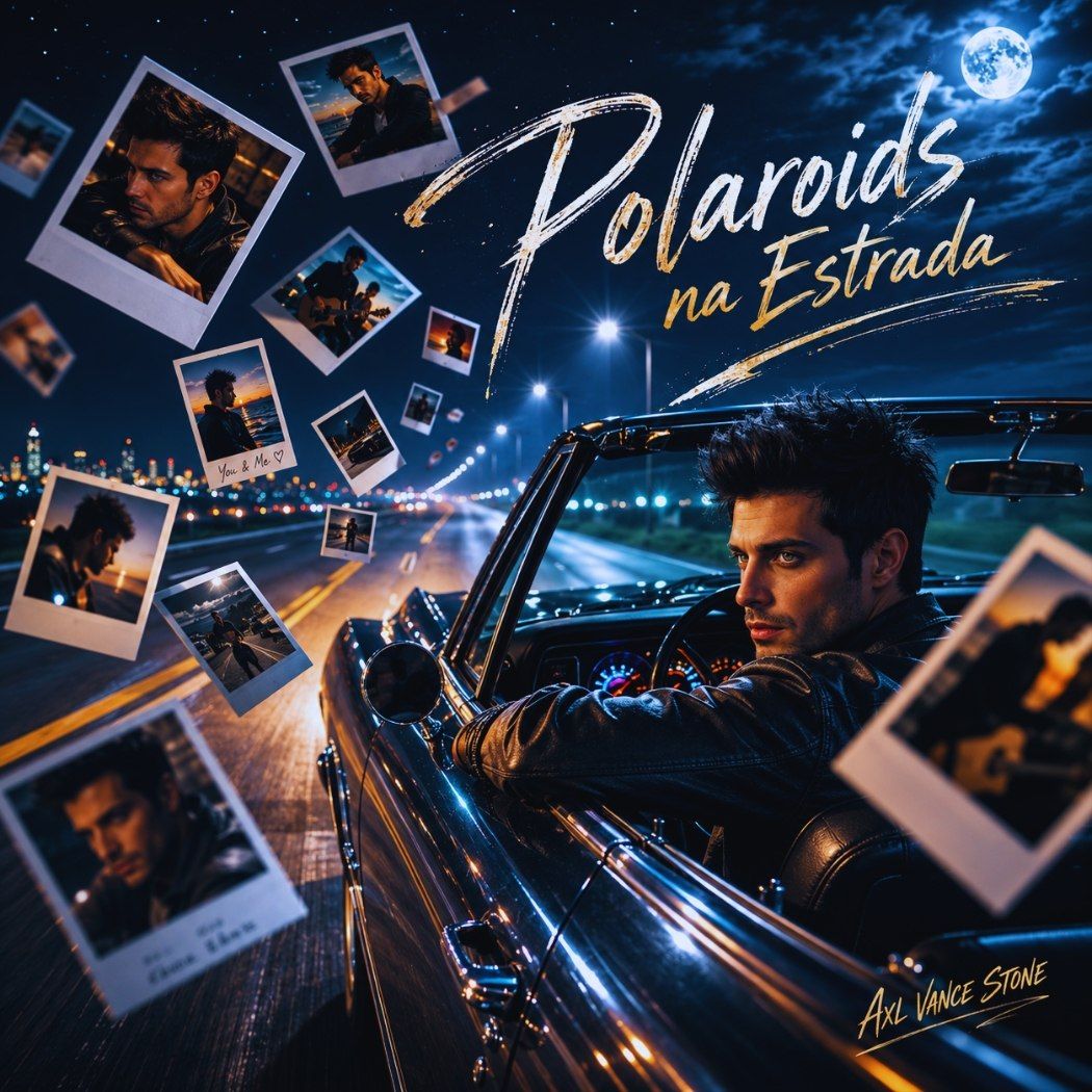 Capa do álbum "Polaroids na Estrada", de Axl Vance Stone